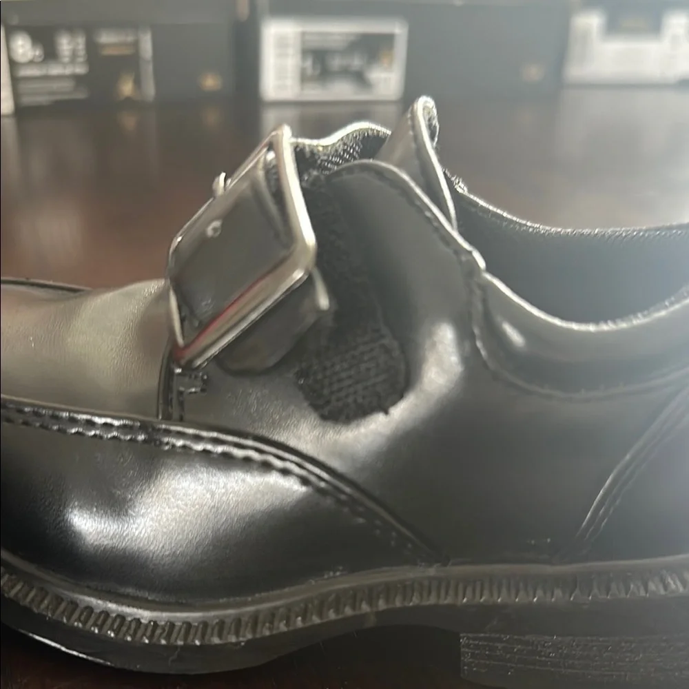 French Toast Boys Black School Uniform Dress Shoes Buckle Strap Size 7 NWT